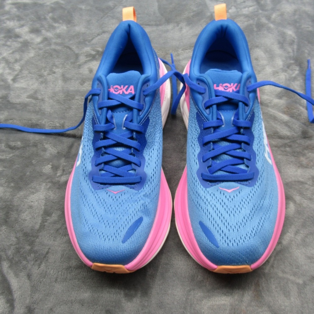 Hoka Womens 9/9.5B Running Shoes  Blue Bondi 8 Chunky Lightweight Mismatch READ - Picture 3 of 16